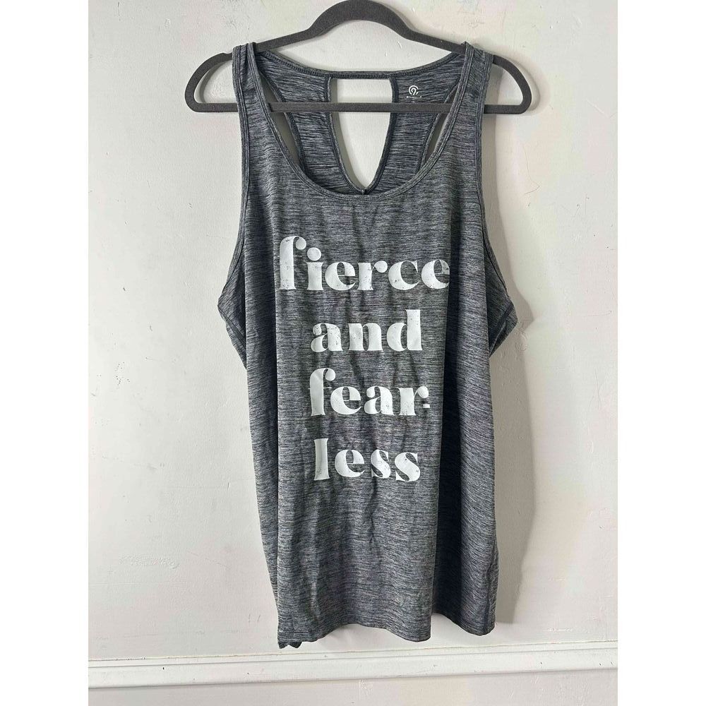 Champion Tank Top Womens Size XXL Gray Sleeveless Graphic Print Racerback